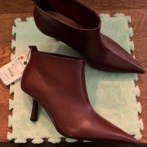 Zara booties burgundy colour real leather